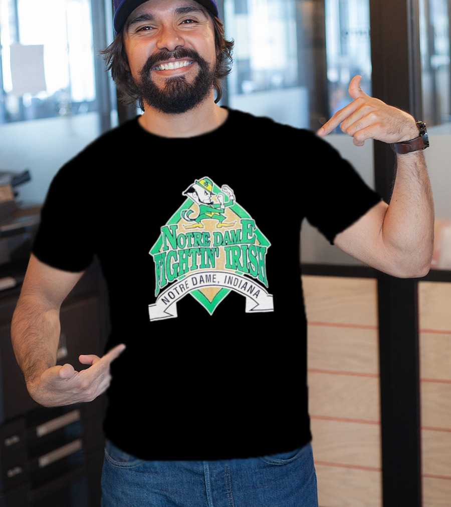 Notre Dame Fightin Irish Notre Dame Indiana Logo With Leprechaun T-Shirt