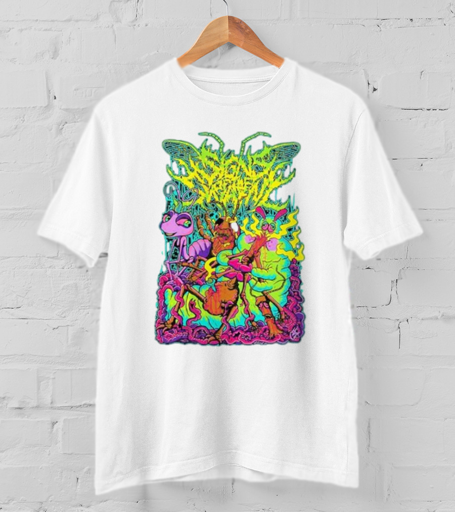 Signs Of The Swarm A Swarm’s Life Neon Psychedelic Insect Adventure T-Shirt