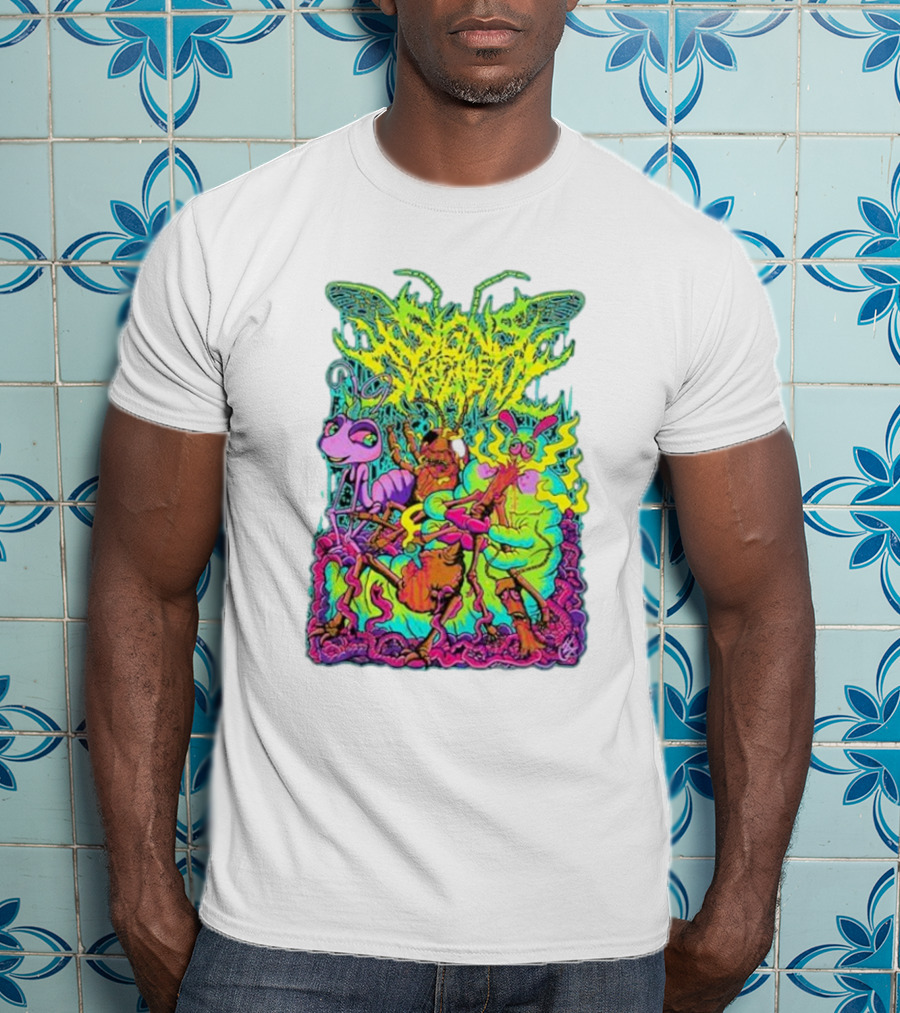 Signs Of The Swarm A Swarm’s Life Neon Psychedelic Insect Adventure T-Shirt