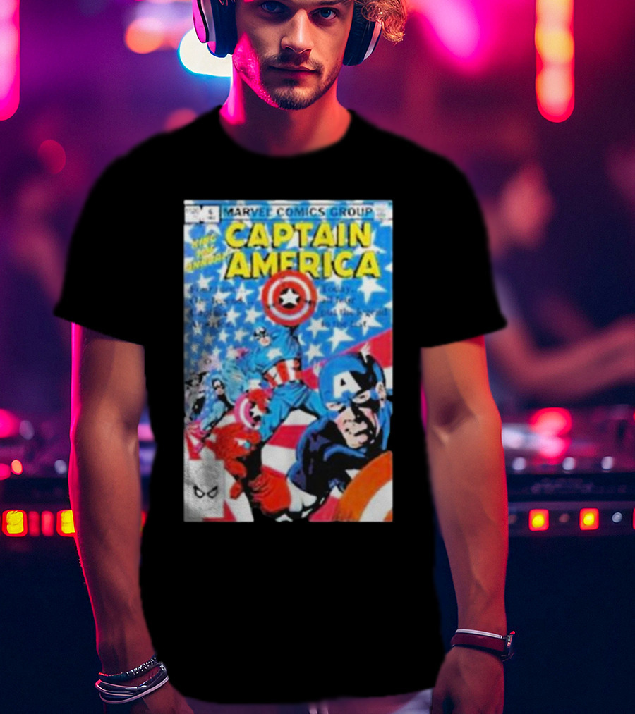 MARVEL COMICS GROUP CAPTAIN AMERICA VINTAGE COVER ROCKOFFTRADE MERCH T-Shirt