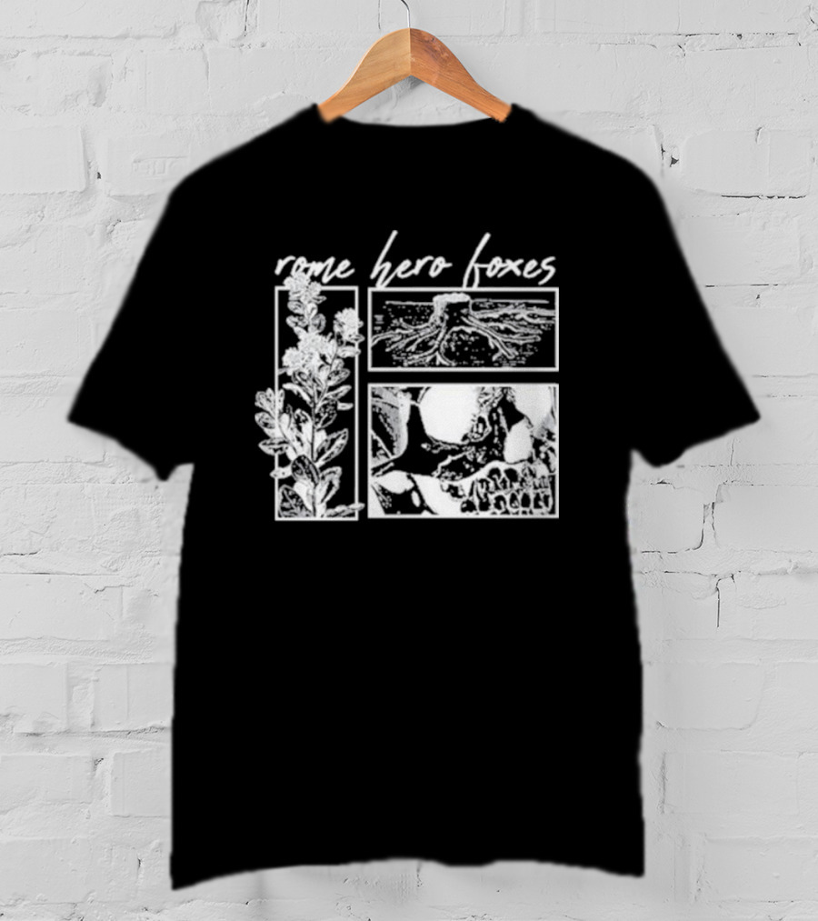 Rome Hero Foxes Floral And Skull Roots T-Shirt