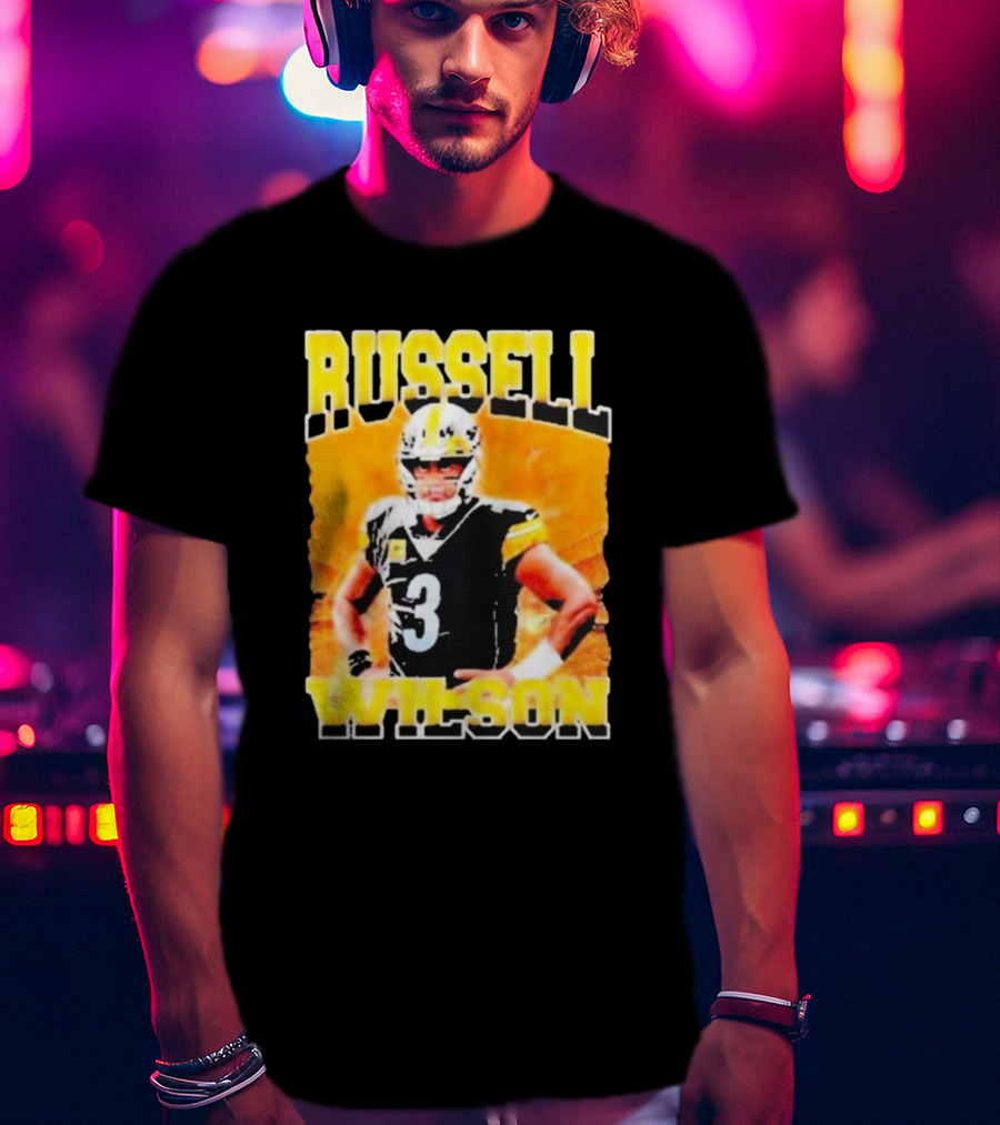Russell Wilson Vintage Steelers Colors T-Shirt