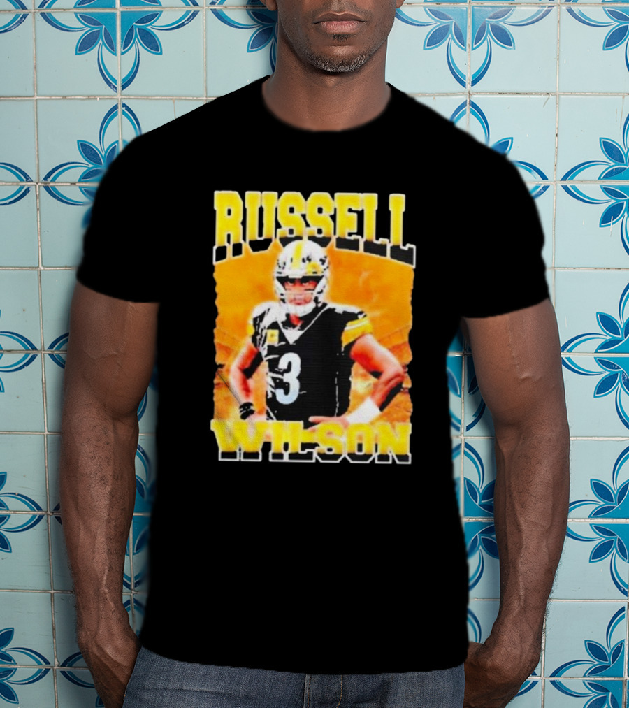 Russell Wilson Vintage Steelers Colors T-Shirt