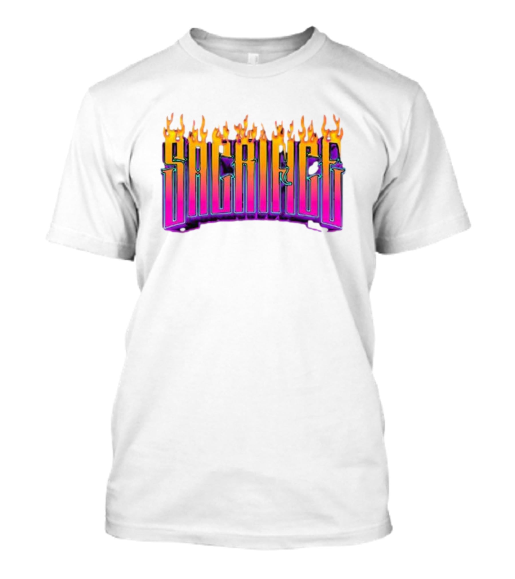 Sacrifice Hades Sunset Flame Text T-Shirt