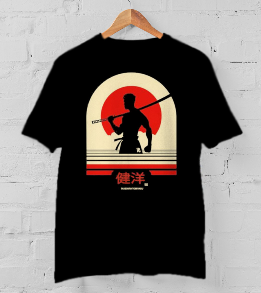 TAKEHIRO TOMIYASU 18 Retro Japanese Samurai T-Shirt