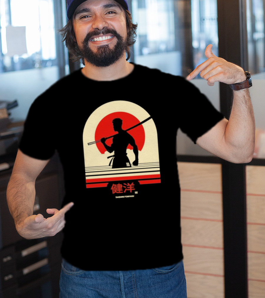 TAKEHIRO TOMIYASU 18 Retro Japanese Samurai T-Shirt