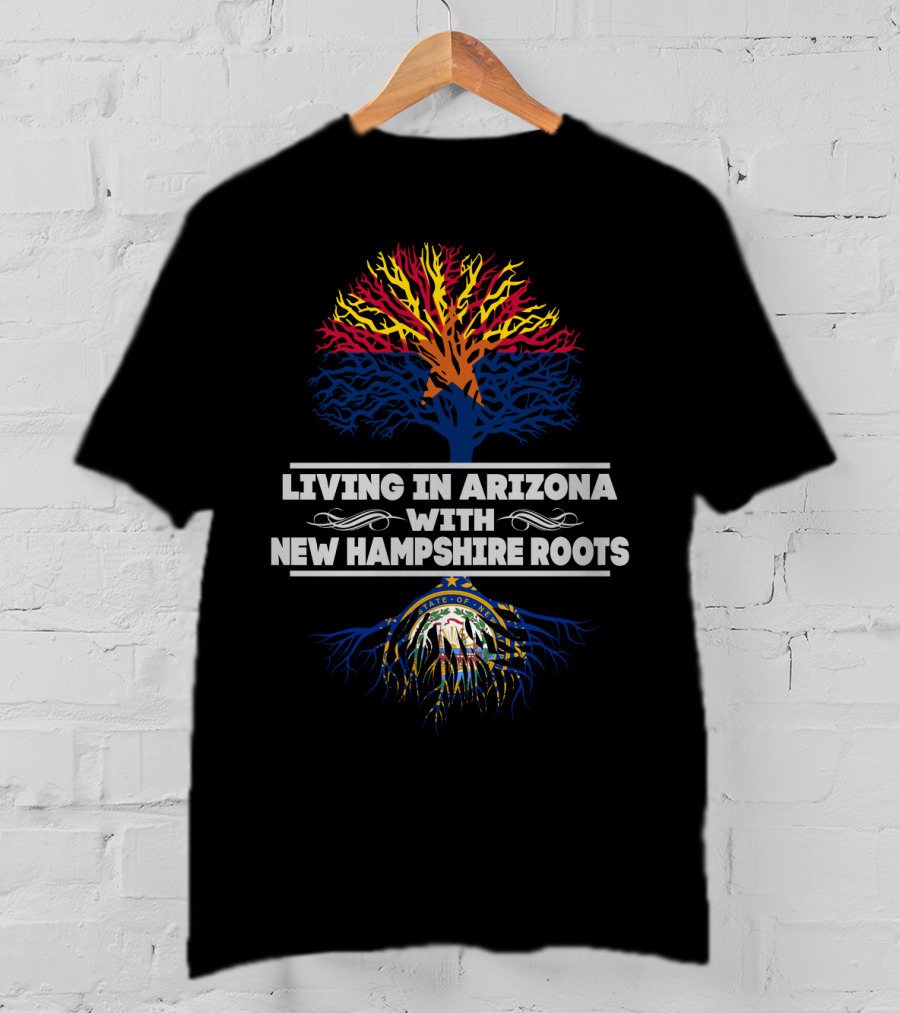Arizona Pride With New Hampshire Heritage Tree And Seal T-Shirt