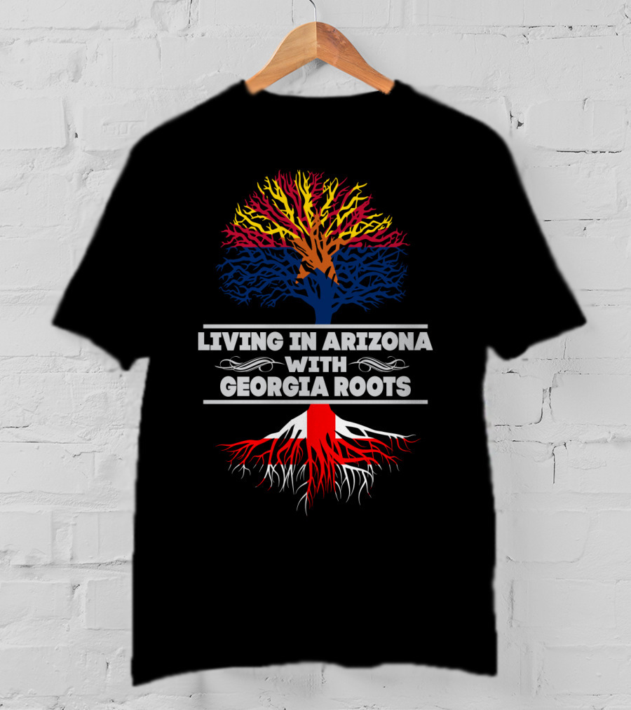 Arizona And Georgia Pride: Blending State Roots With Symbolic Tree T-Shirt