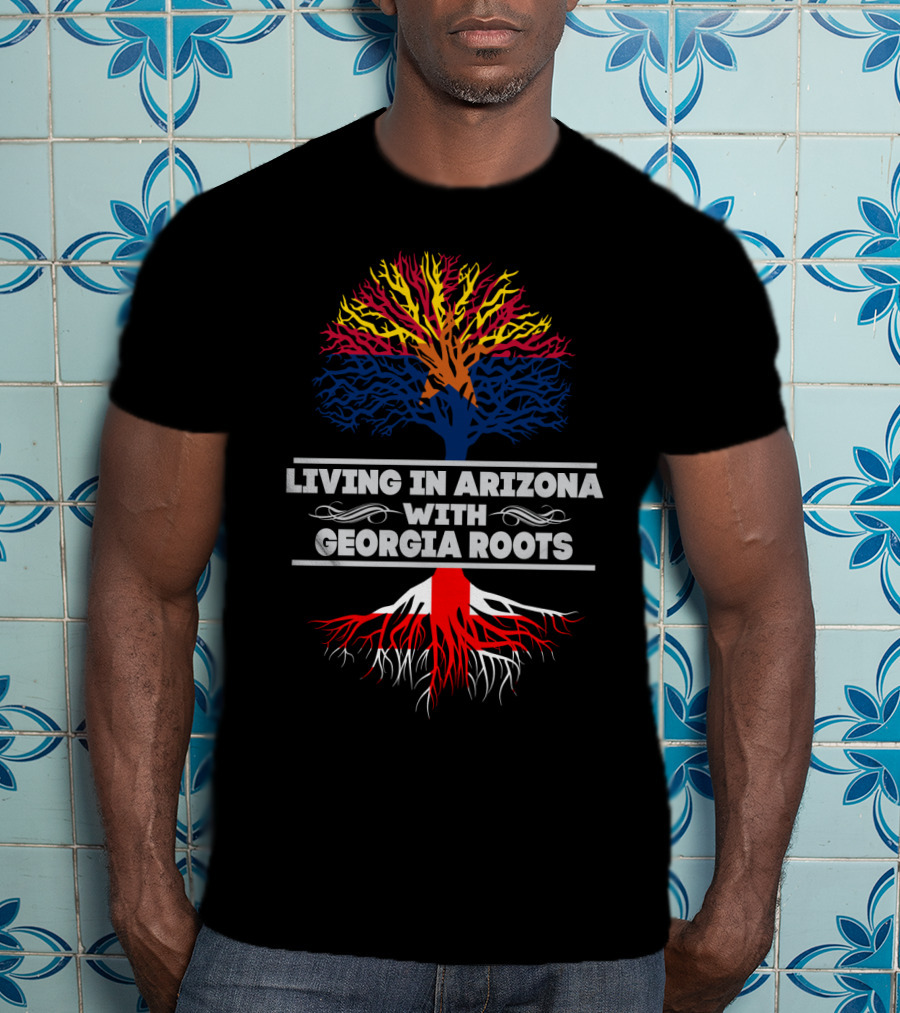 Arizona And Georgia Pride: Blending State Roots With Symbolic Tree T-Shirt