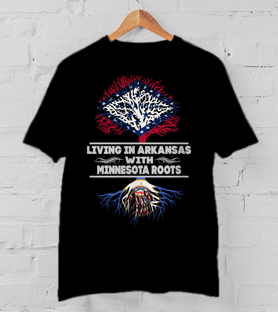 Living In Arkansas Embracing Deep Minnesota Roots With State Symbols T-Shirt
