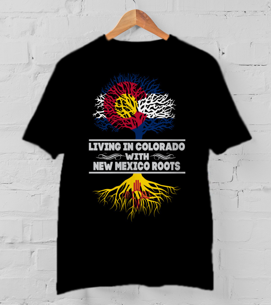 Colorado Flag Heritage With New Mexico Roots Tree Symbolism T-Shirt