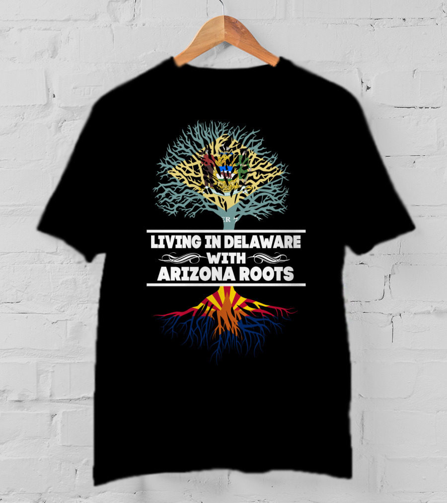Tree Symbolizing The Connection Of Living In Delaware With Arizona Roots T-Shirt