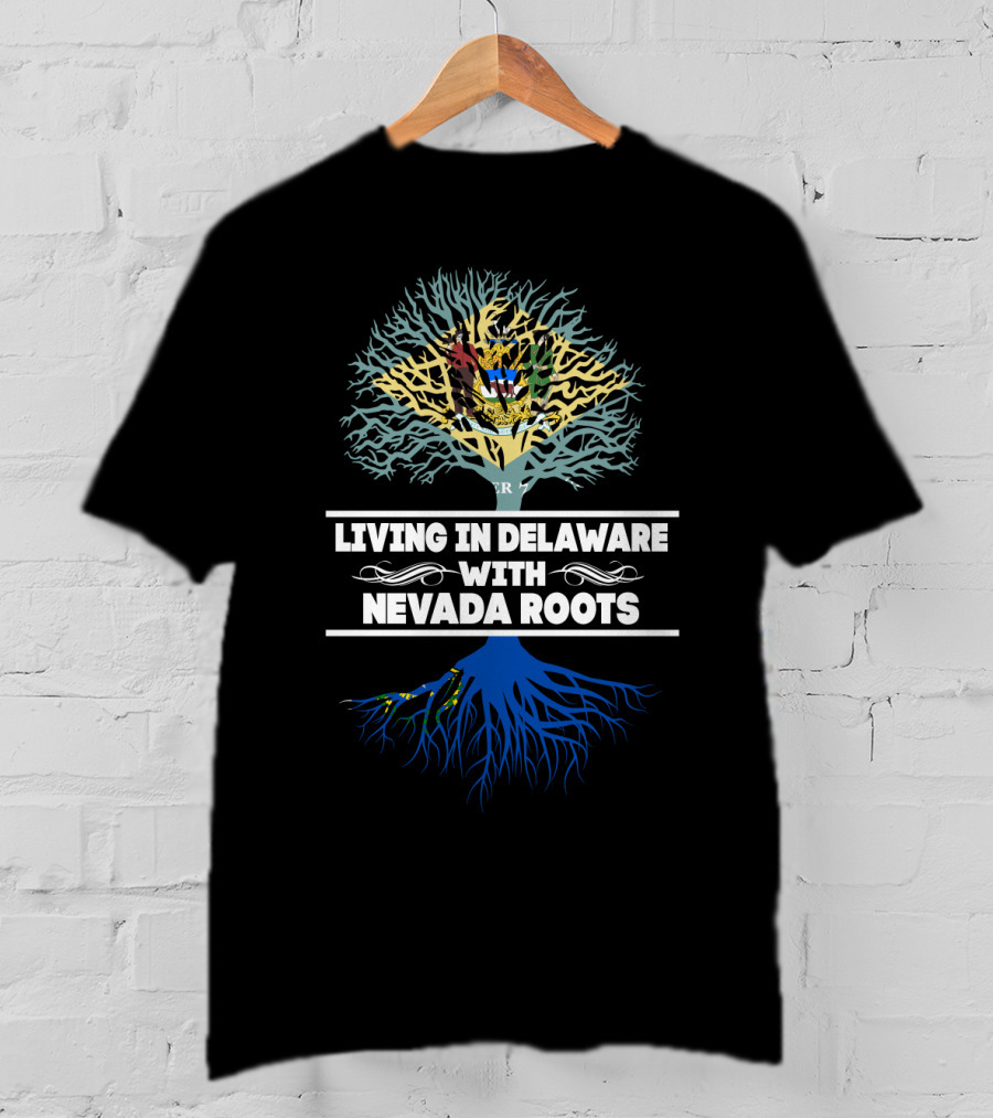 Delaware Living Nevada Roots Tree Graphic With State Symbolism T-Shirt