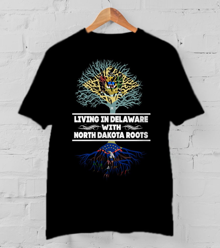Delaware Living With Deep North Dakota Roots Family Tree Representation T-Shirt