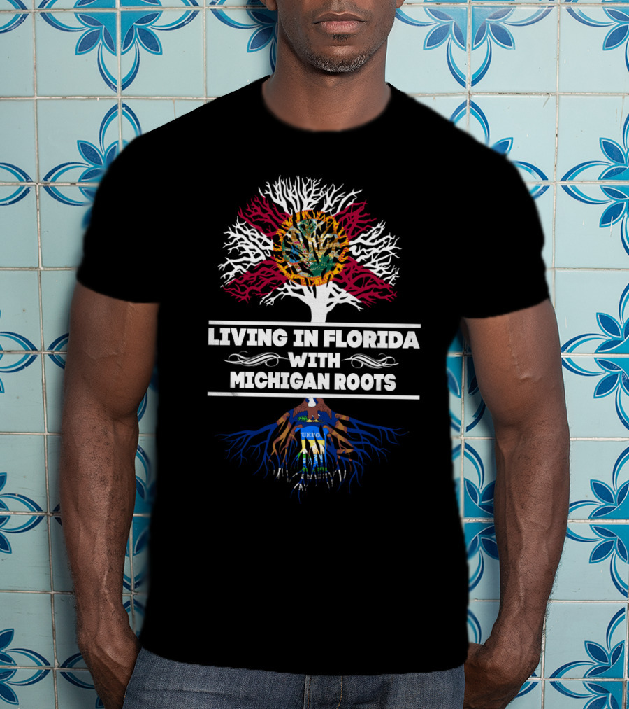 Florida Lifestyle With Deep Michigan Connections Emphasized By Iconic State Symbols T-Shirt