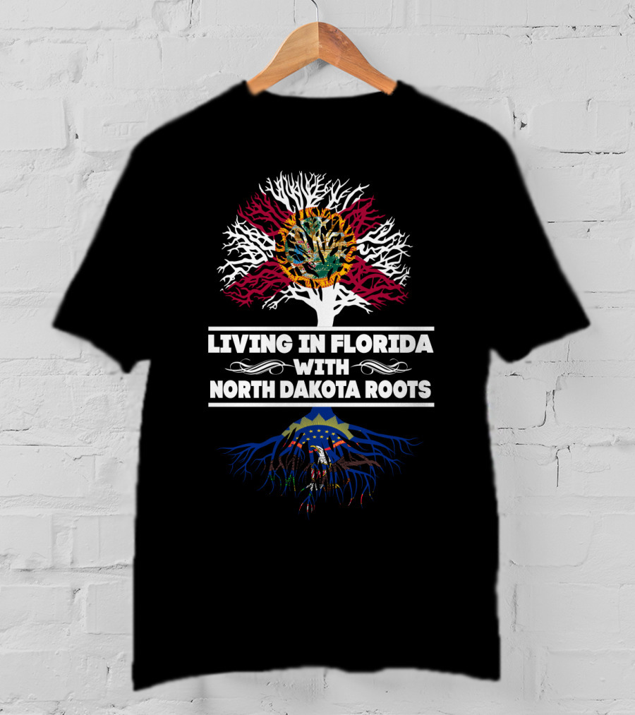 Florida Lifestyle Embraced With Proud North Dakota Heritage Roots T-Shirt