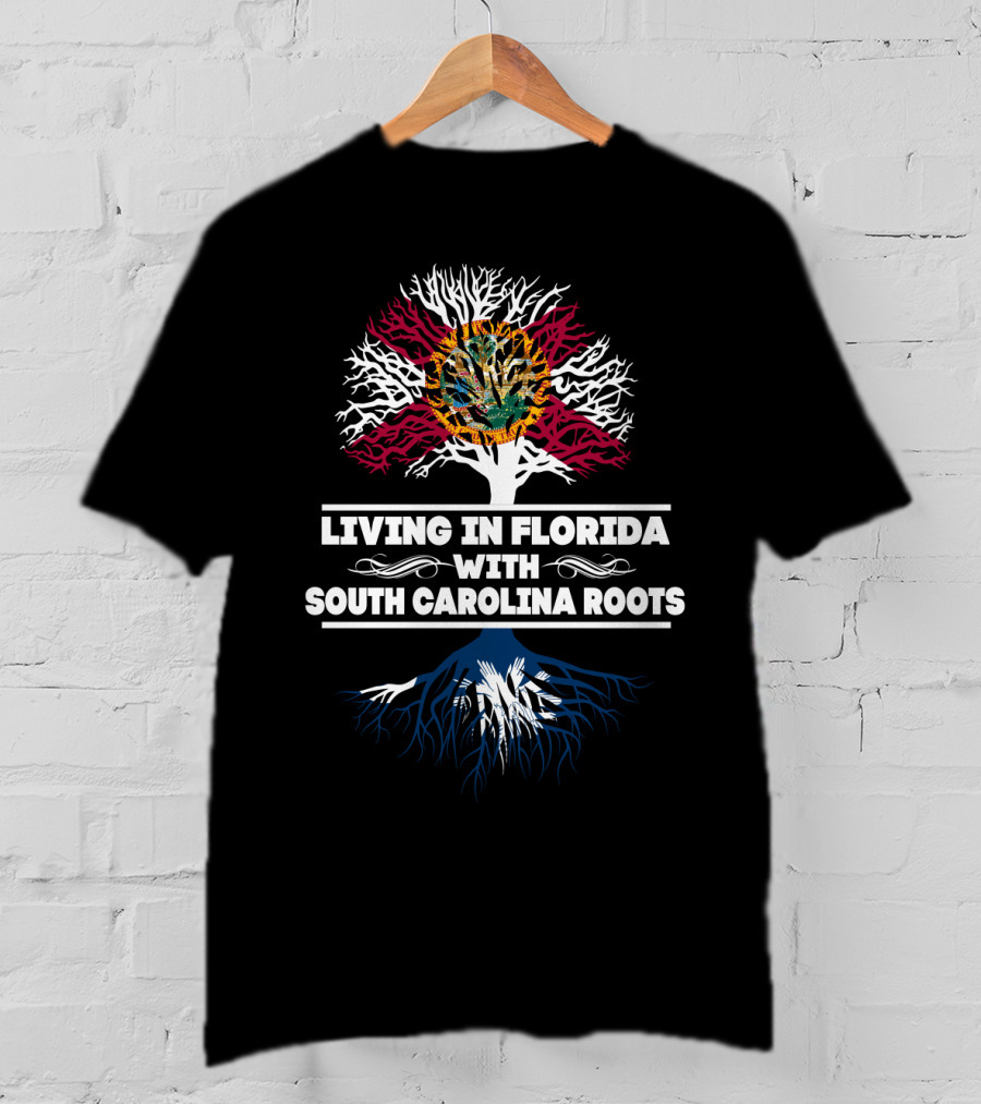 Florida Tree With South Carolina Roots Design Featuring State Flag Influence T-Shirt