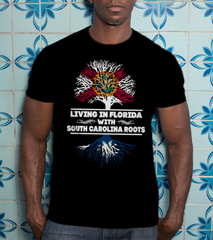 Florida Tree With South Carolina Roots Design Featuring State Flag Influence T-Shirt