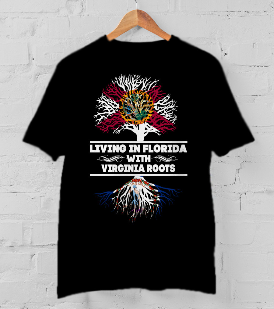 Florida Residency Embracing Deep Virginia Roots With State Symbols T-Shirt