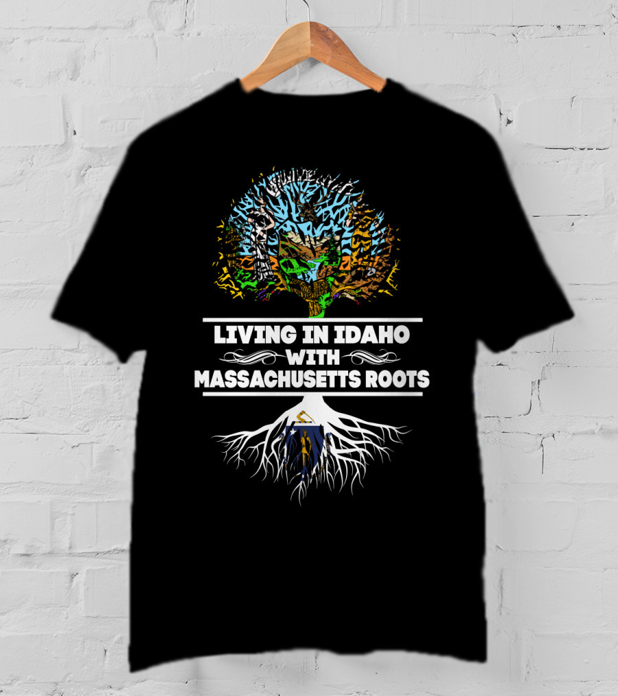 Idaho Life With Massachusetts Ancestry Tree T-Shirt
