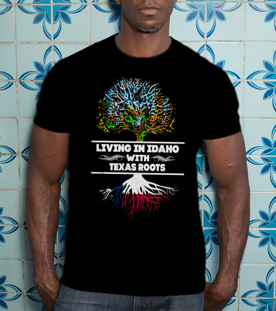 Idaho Living Texas Roots Tree Graphic With Vibrant Colorful T-Shirt