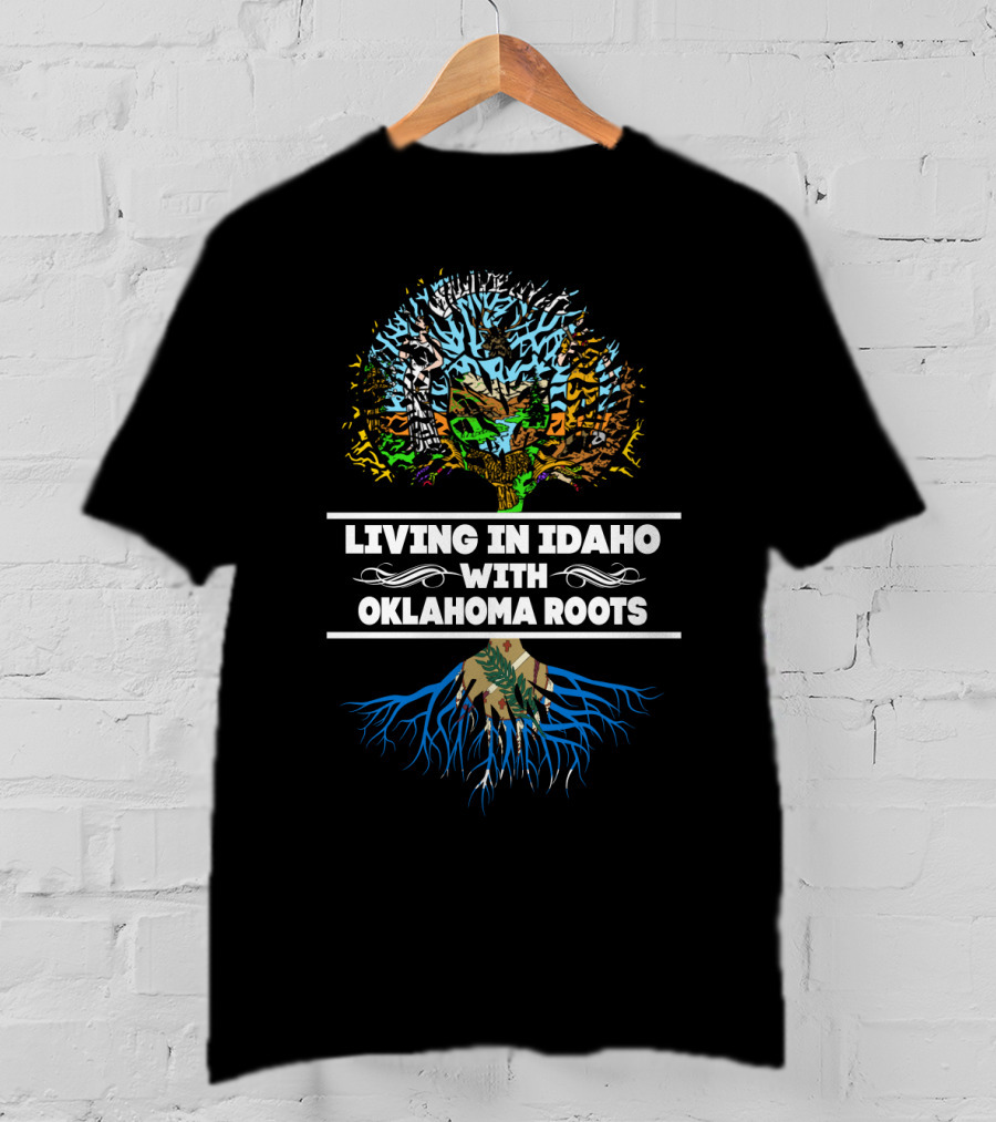 Living In Idaho With Oklahoma Roots Vibrant Tree T-Shirt