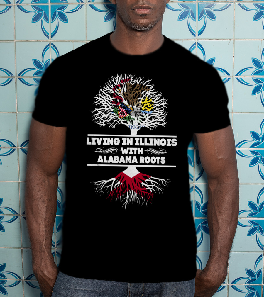 Illinois And Alabama Heritage Tree Design With State Seal Symbolism T-Shirt