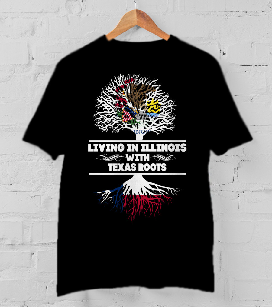 Illinois Pride With Texas Heritage Tree T-Shirt