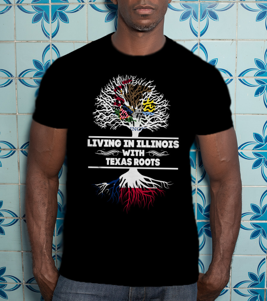 Illinois Pride With Texas Heritage Tree T-Shirt