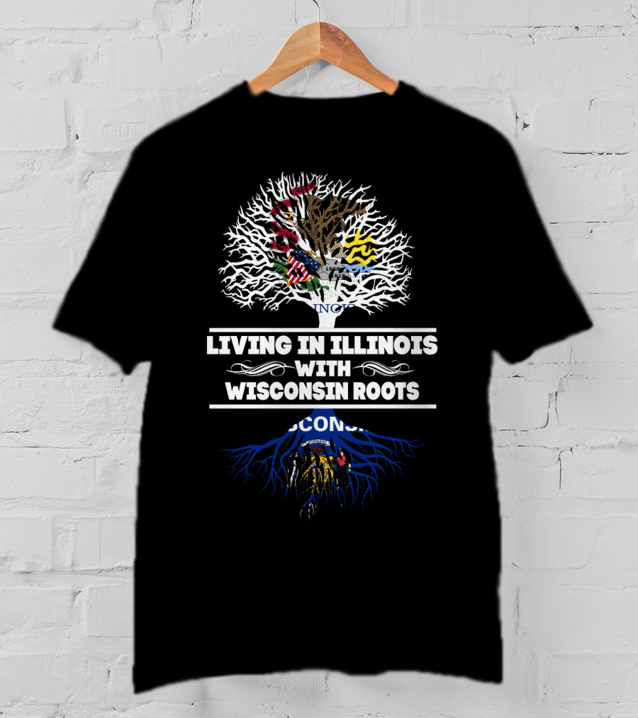 Illinois Roots Wisconsin Heritage State Tree T-Shirt
