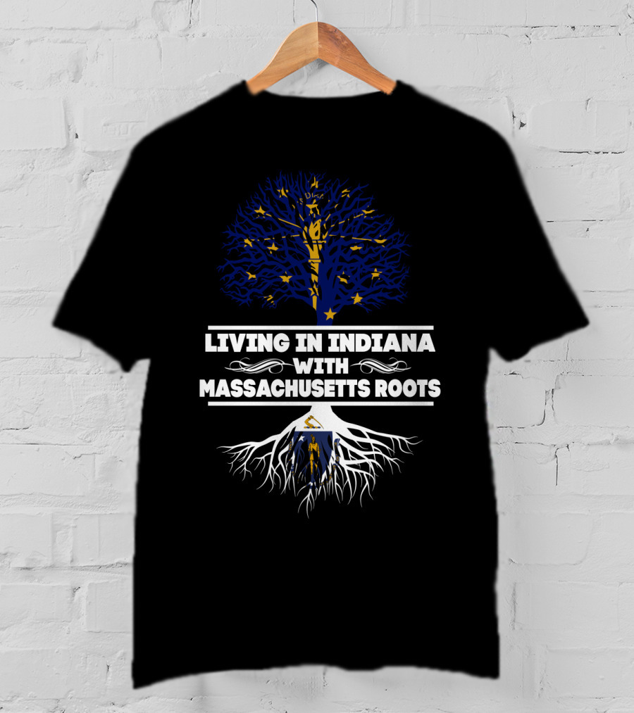 Indiana And Massachusetts Symbolic Heritage: Living Roots T-Shirt