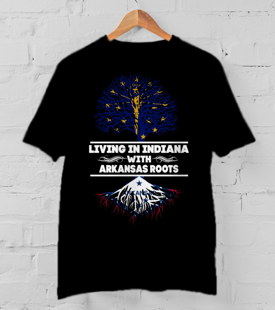 Indiana Life Embracing Arkansas Heritage With Tree And Mountain T-Shirt