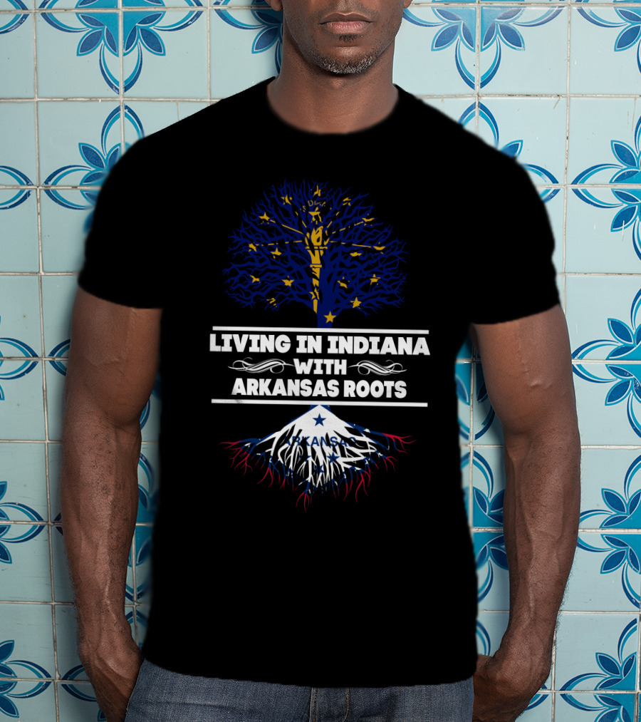 Indiana Life Embracing Arkansas Heritage With Tree And Mountain T-Shirt