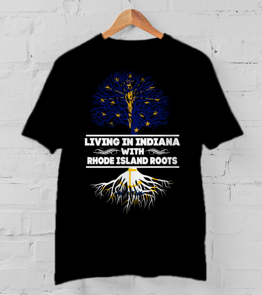Living In Indiana With Rhode Island Roots Starry Tree T-Shirt