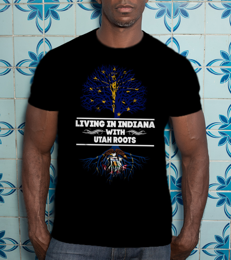 Indiana Life With Deep Utah Heritage Tree T-Shirt