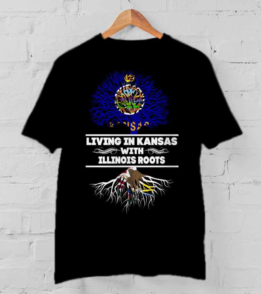 Kansas Heritage With Illinois Connection: Embracing Roots Through State Symbols T-Shirt