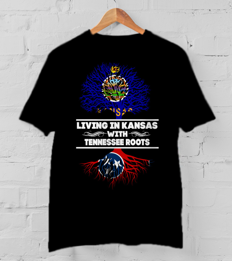 Kansas Heritage Meets Tennessee Connection With State Flag Roots T-Shirt