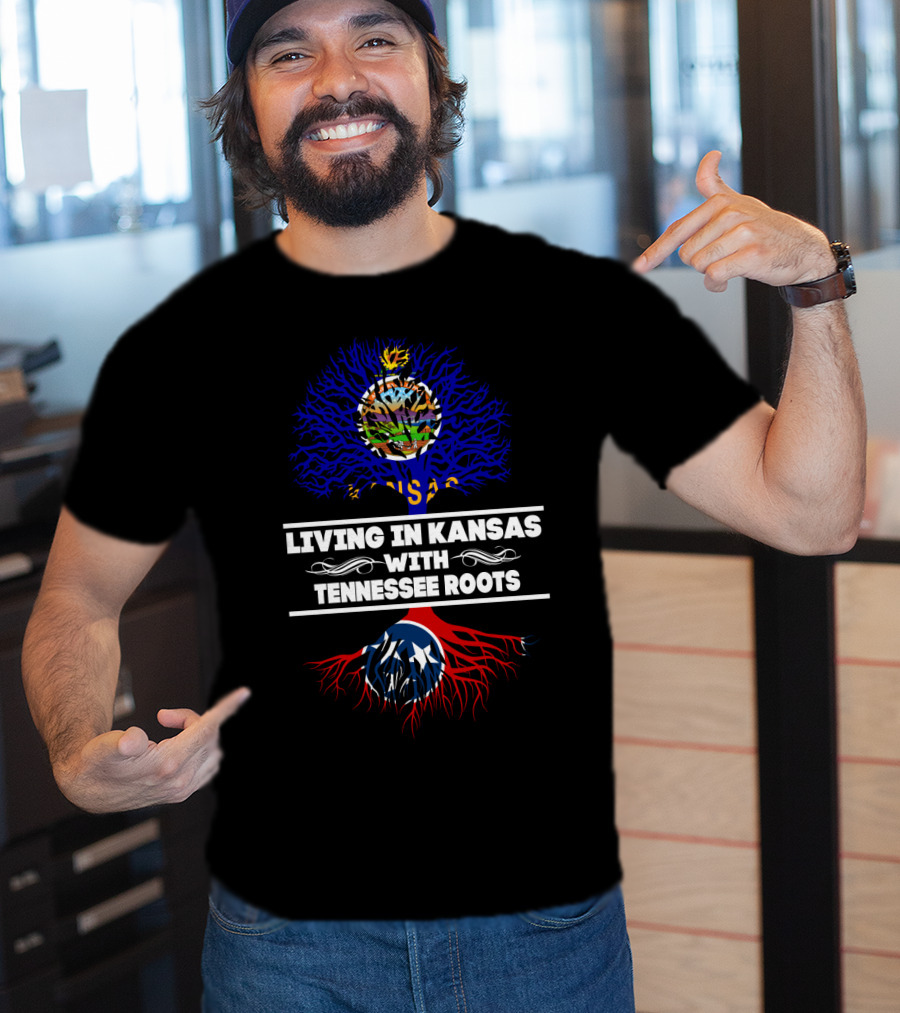 Kansas Heritage Meets Tennessee Connection With State Flag Roots T-Shirt