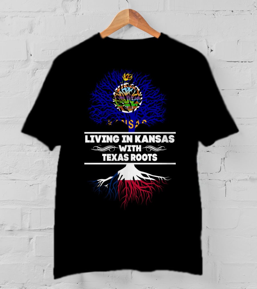 Kansas State Love With Hidden Texas Heritage Tree Flag T-Shirt