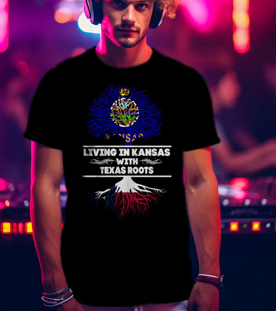 Kansas State Love With Hidden Texas Heritage Tree Flag T-Shirt