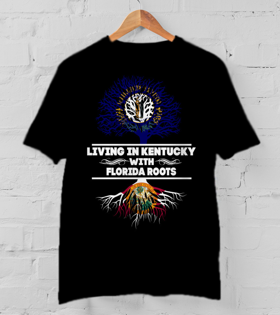Living In Kentucky With Florida Roots Tree And State Seal T-Shirt