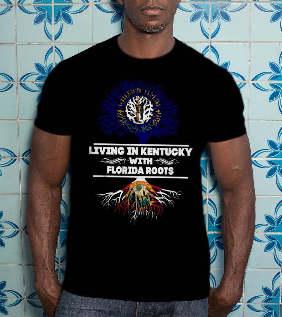 Living In Kentucky With Florida Roots Tree And State Seal T-Shirt