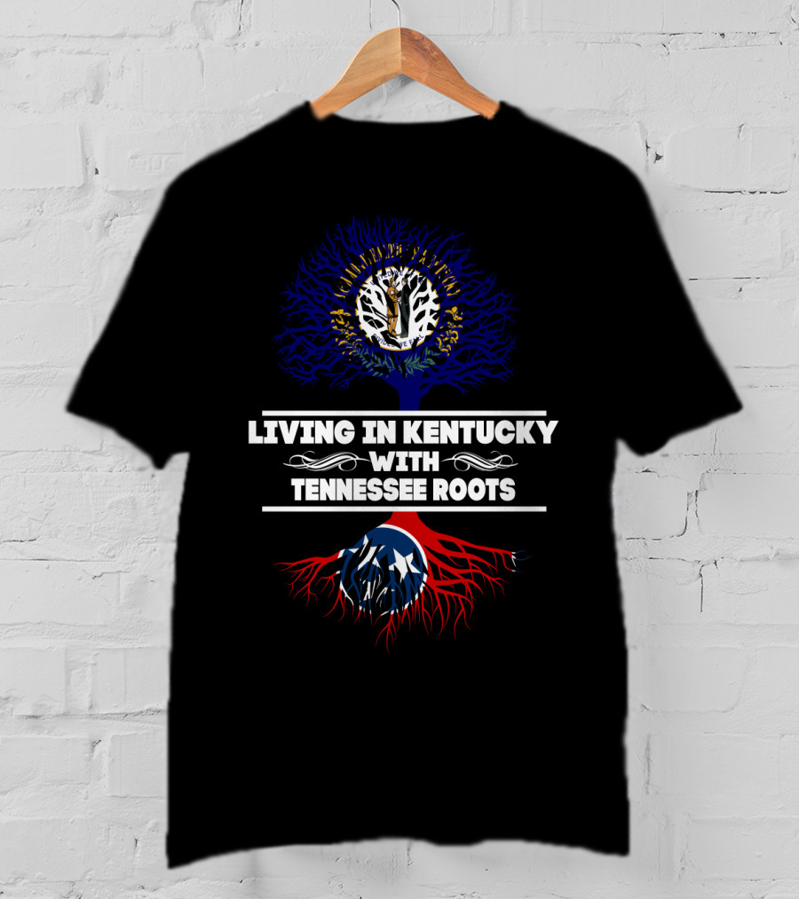 Kentucky Pride With Tennessee Heritage Tree And State Flags Roots T-Shirt