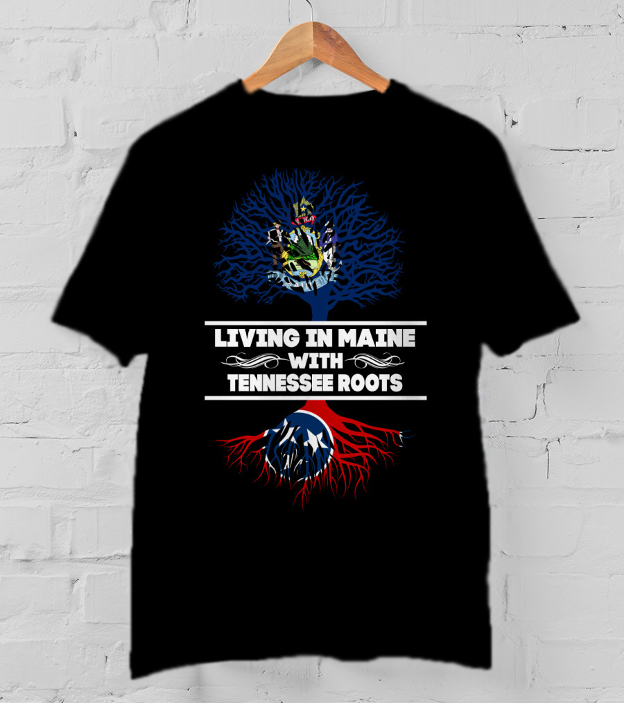 Maine Heritage And Tennessee Origin Tree With State Symbols T-Shirt