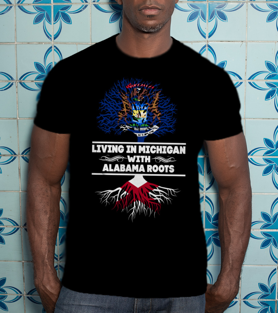 Michigan State Seal Emblem With Alabama Roots T-Shirt