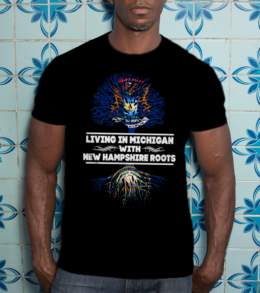 Michigan And New Hampshire Emblematic Heritage: Celebrating Roots And Residency T-Shirt