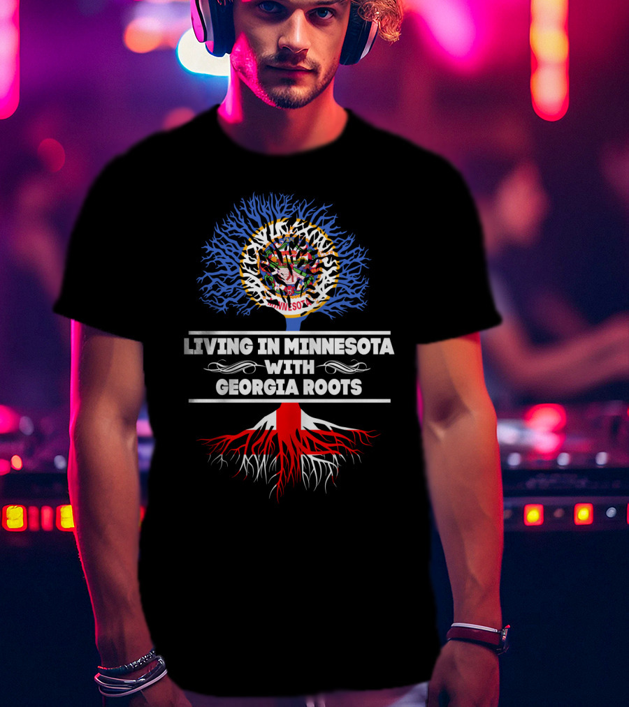 Minnesota Pride With Georgia Heritage Tree Art Featuring State Seals T-Shirt