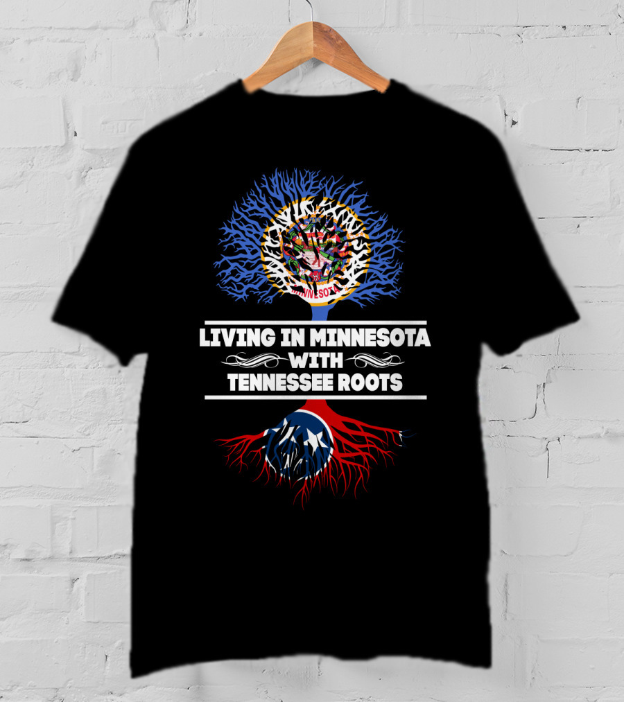 Minnesota Living Tennessee Roots Tree Design With State Symbols T-Shirt