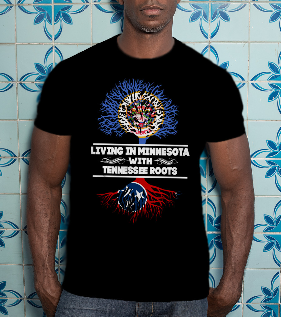 Minnesota Living Tennessee Roots Tree Design With State Symbols T-Shirt