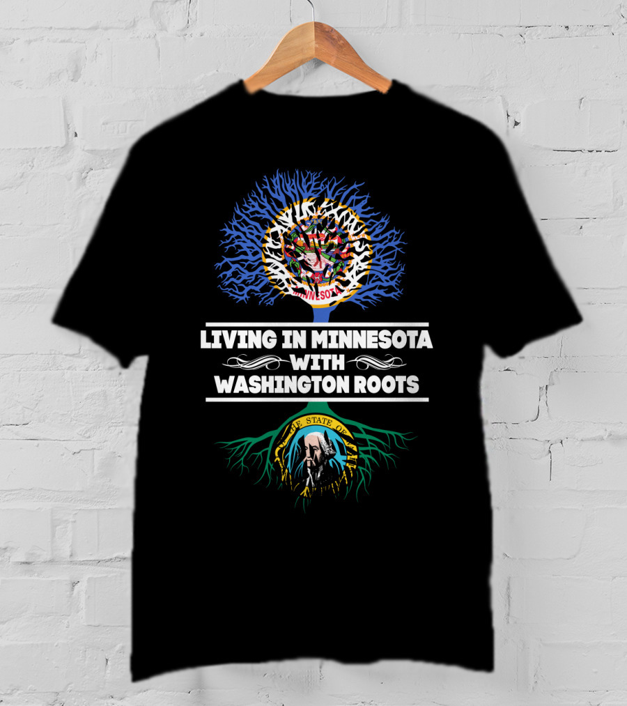 Minnesota Tree Lifestyle Highlighting Washington Heritage With State Seals T-Shirt